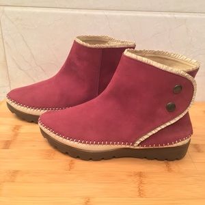 Burgundy Nubuck Moccasin Bootie